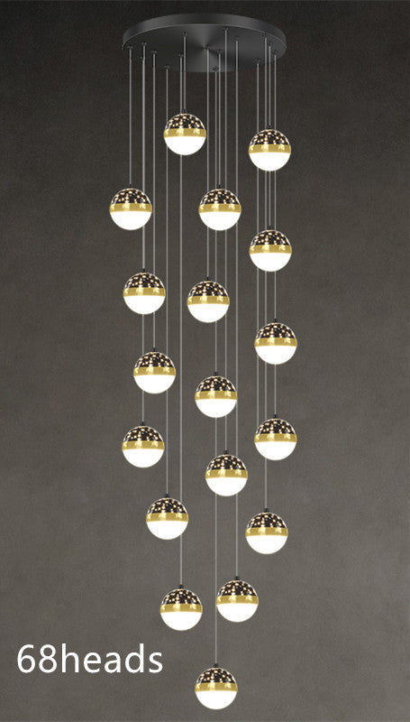 Nordic Luxury Luxury Villa Staircase Chandelier