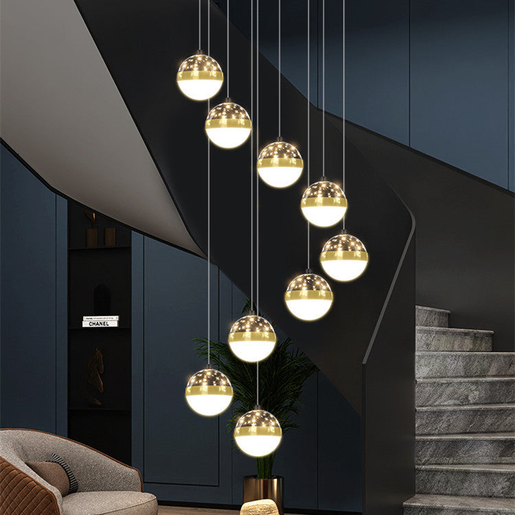 Nordic Luxury Luxury Villa Staircase Chandelier