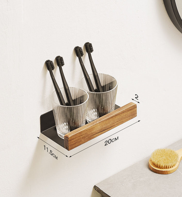 Solid Wood Bathroom Floating Shelves