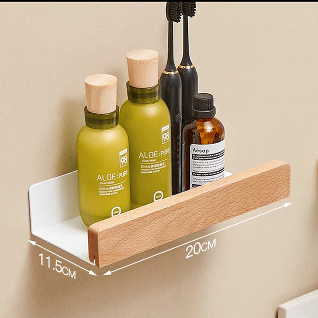 Solid Wood Bathroom Floating Shelves