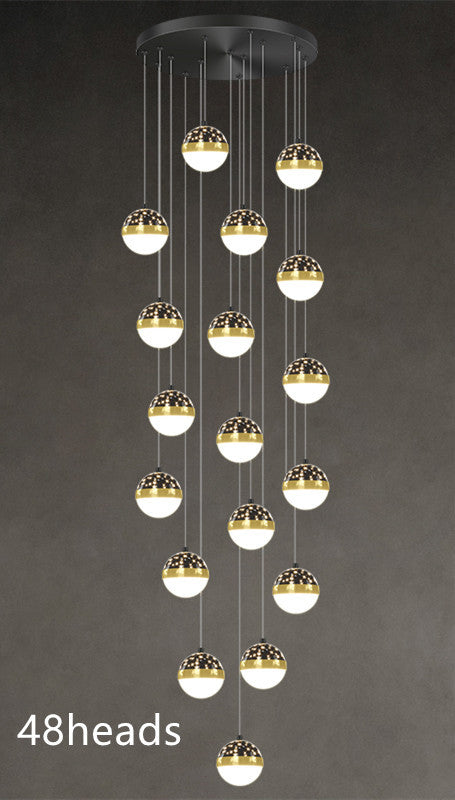 Nordic Luxury Luxury Villa  Staircase Chandelier