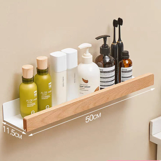 Solid Wood Bathroom Floating Shelves