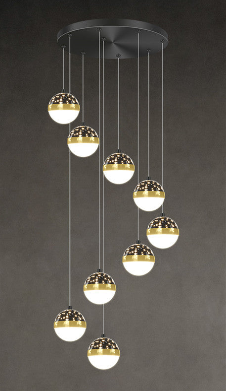 Nordic Luxury Luxury Villa  Staircase Chandelier