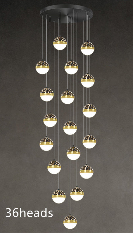 Nordic Luxury Luxury Villa  Staircase Chandelier