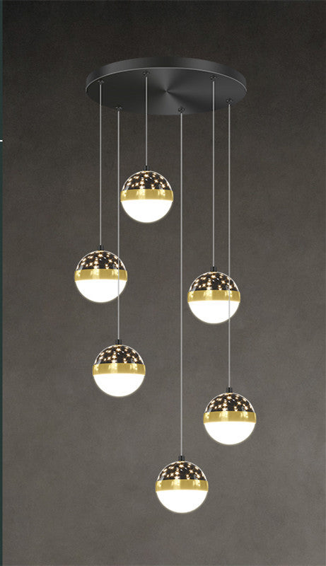 Nordic Luxury Luxury Villa  Staircase Chandelier