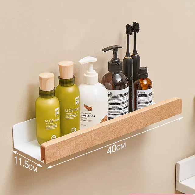 Solid Wood Bathroom Floating Shelves