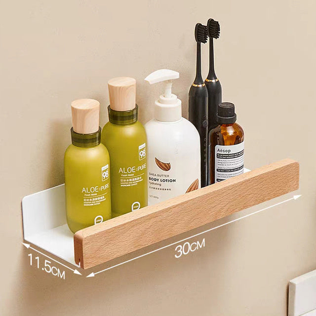 Solid Wood Bathroom Floating Shelves
