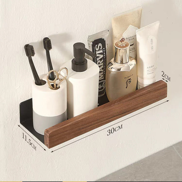 Solid Wood Bathroom Floating Shelves